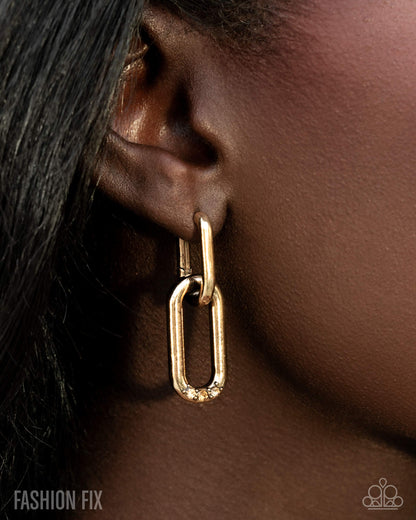 Lavish Links - Gold - Paparazzi Earrings
