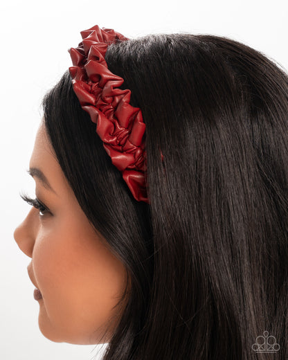 Ruffled Rebel - Red - Paparazzi Head Band