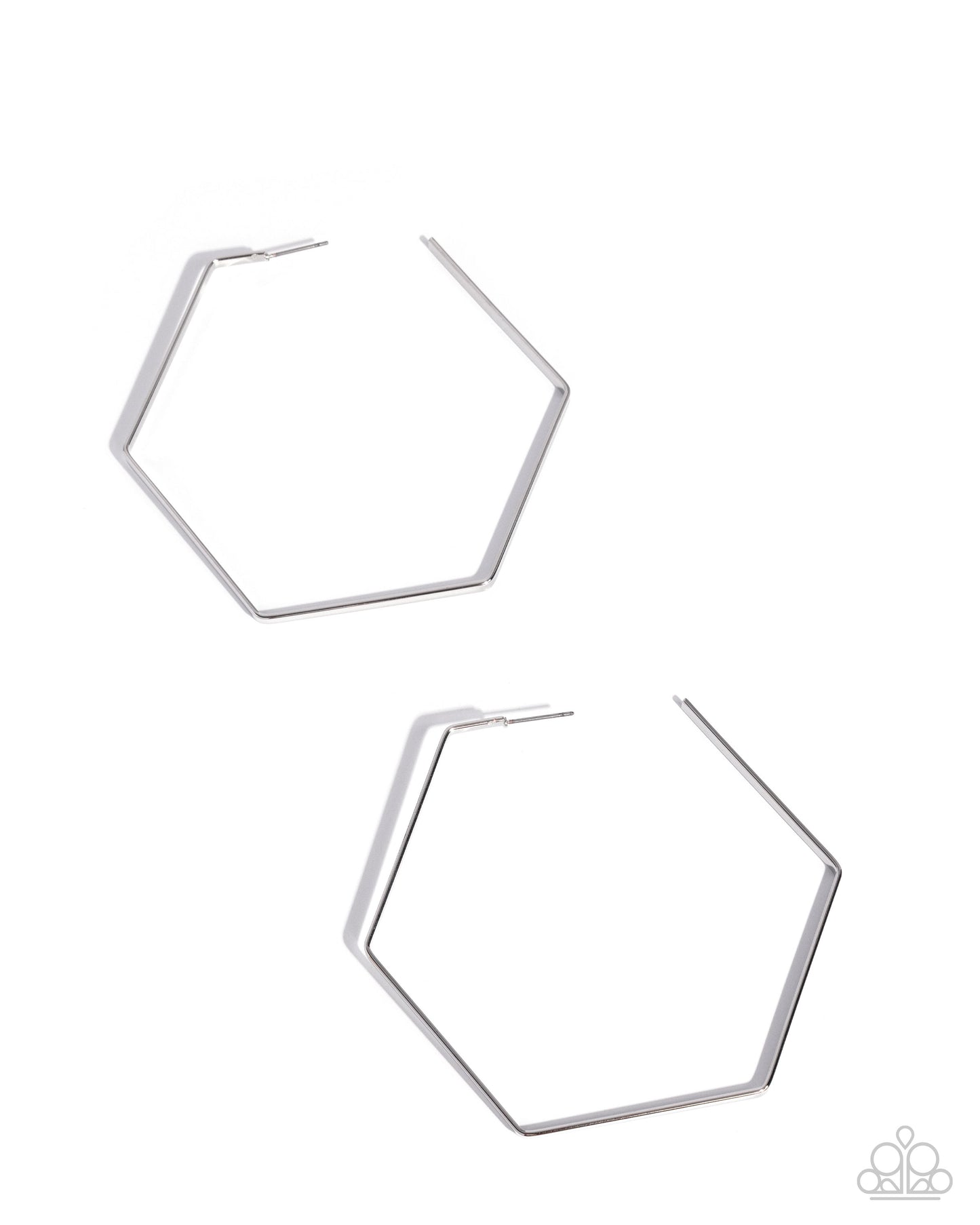 Handcrafted Hexagons - Silver - Paparazzi Earrings