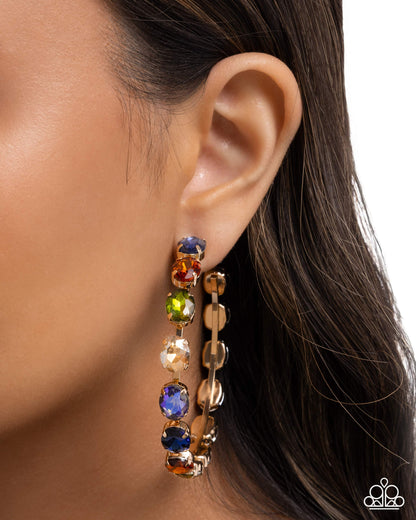 Grand Finale Glitz - Multi - Paparazzi Earrings