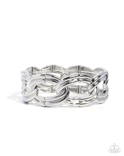 Weathered Workday - Silver - Paparazzi Bracelet