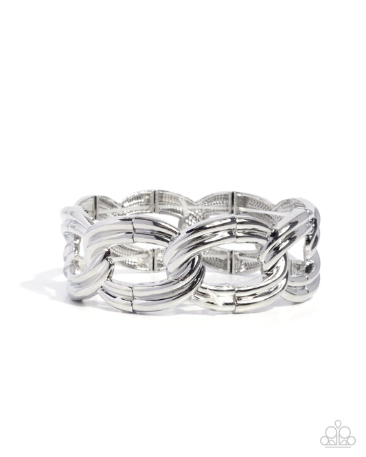 Weathered Workday - Silver - Paparazzi Bracelet