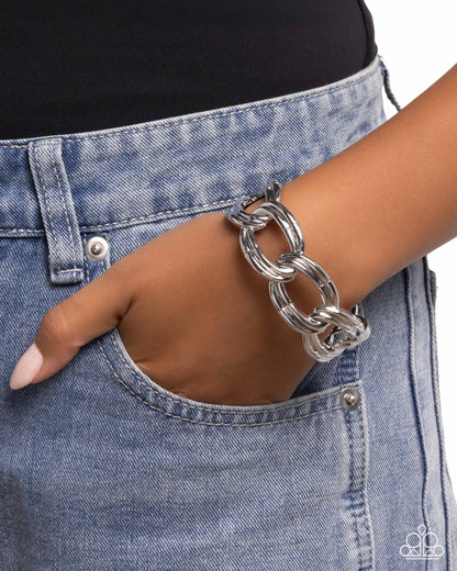 Weathered Workday - Silver - Paparazzi Bracelet