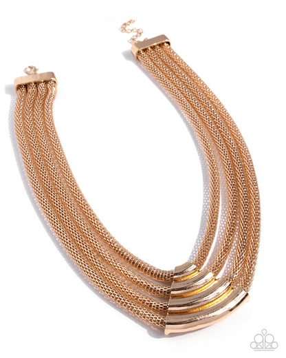 Get the MESH-age - Gold and A Hot MESH - Gold - Paparazzi Earrings
