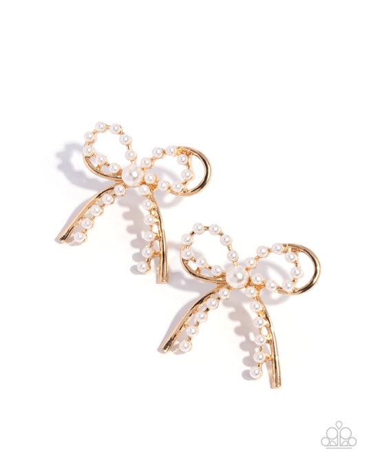 Girly Get Together - Gold - Paparazzi Earrings