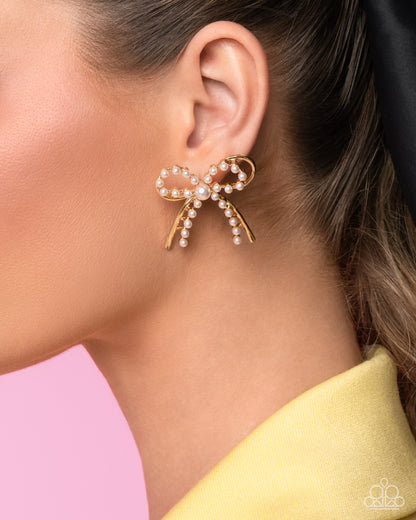 Girly Get Together - Gold - Paparazzi Earrings