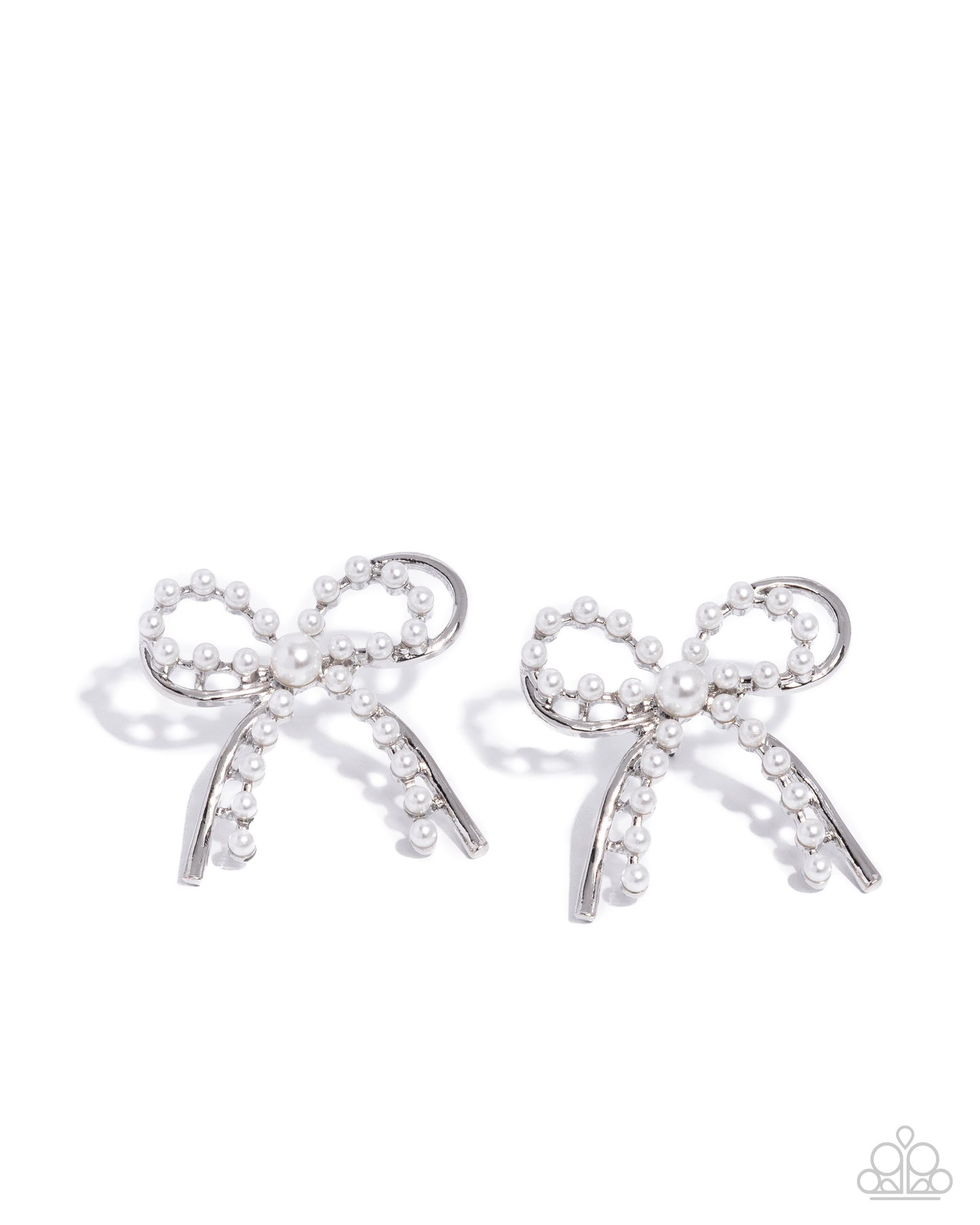 Girly Get Together - White - Paparazzi Earrings