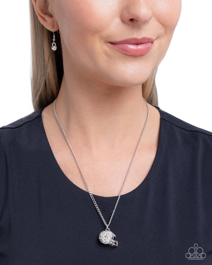 Quarterback Chic - White - Paparazzi Necklace