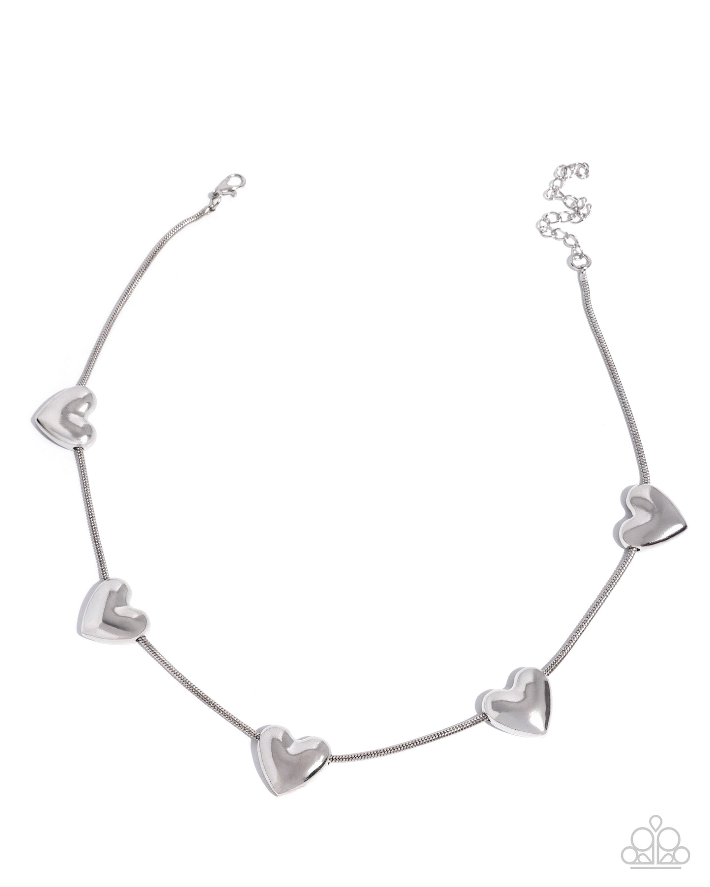 Group Date - Silver Necklace and Fond Feature Silver Hoop Earring Set