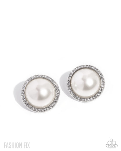 Dazzling Duplicate - White - Paparazzi Earrings