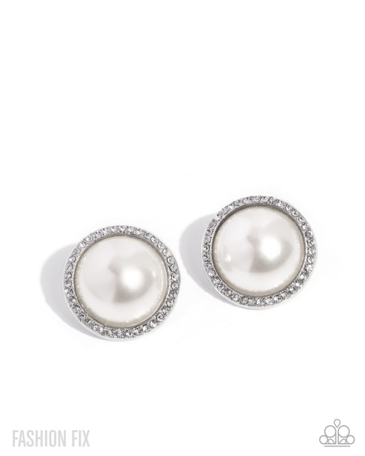 Dazzling Duplicate - White - Paparazzi Earrings