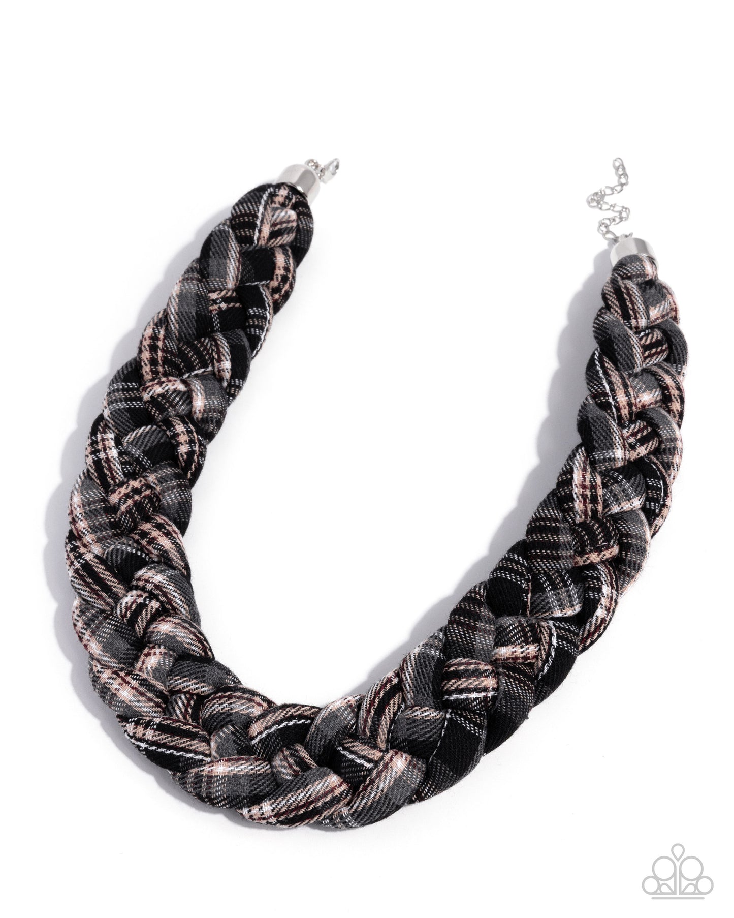 Fine Flannel - Black - Paparazzi Necklace