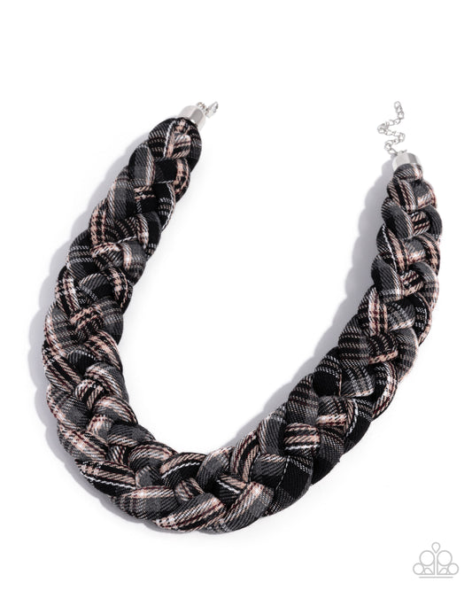 Fine Flannel - Black - Paparazzi Necklace