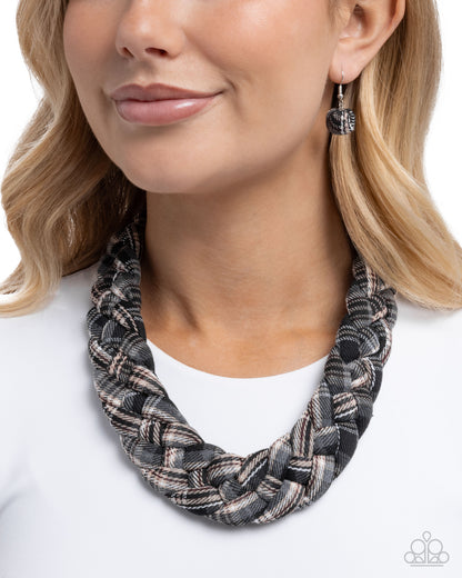 Fine Flannel - Black - Paparazzi Necklace