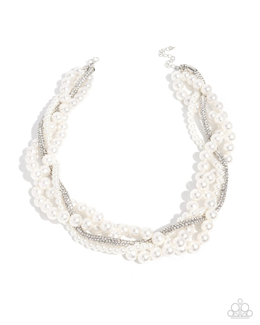 Pearl Pinnacle - White - Paparazzi Necklace