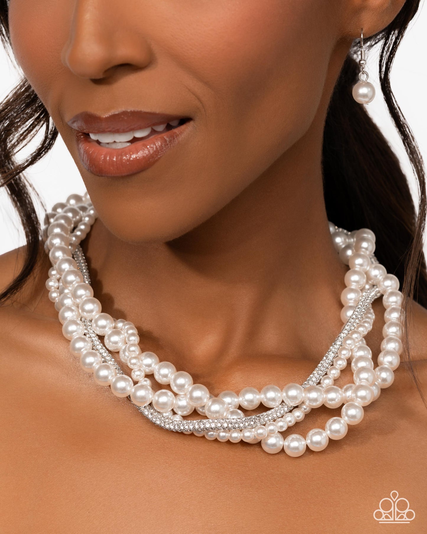 Pearl Pinnacle - White - Paparazzi Necklace