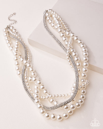 Pearl Pinnacle - White - Paparazzi Necklace