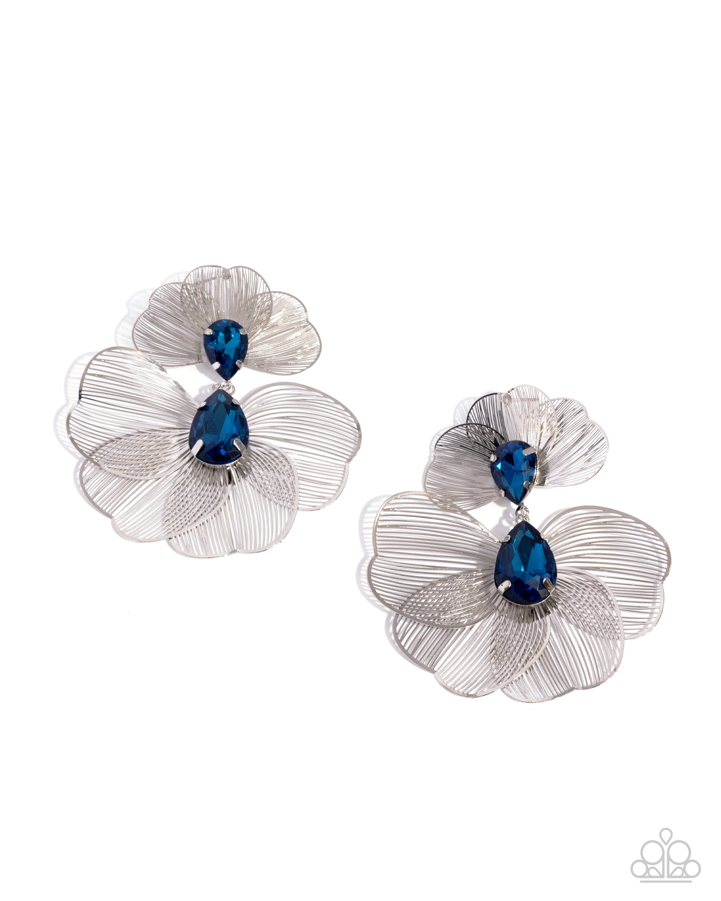 Wiry Wisdom - Blue Paparazzi Necklace and Sunburst Siren Blue Paparazzi Ring
