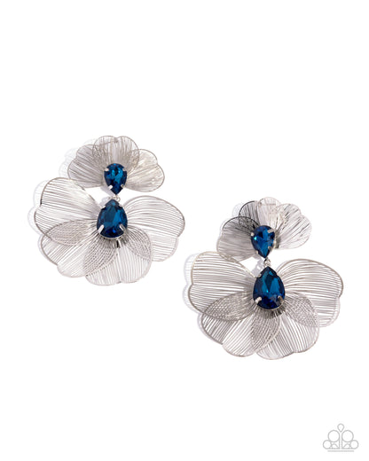 Wiry Wisdom - Blue Paparazzi Necklace and Sunburst Siren Blue Paparazzi Ring