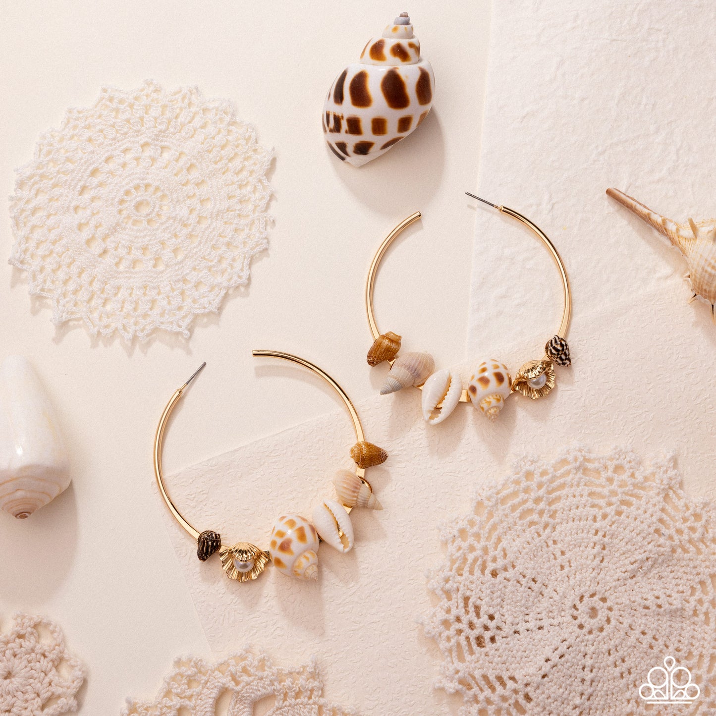 Seashell Sonnet - Gold - Paparazzi Earrings