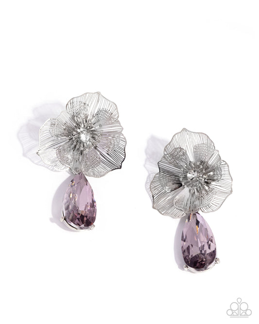 Wiry Waltz - Purple - Paparazzi Post Earrings