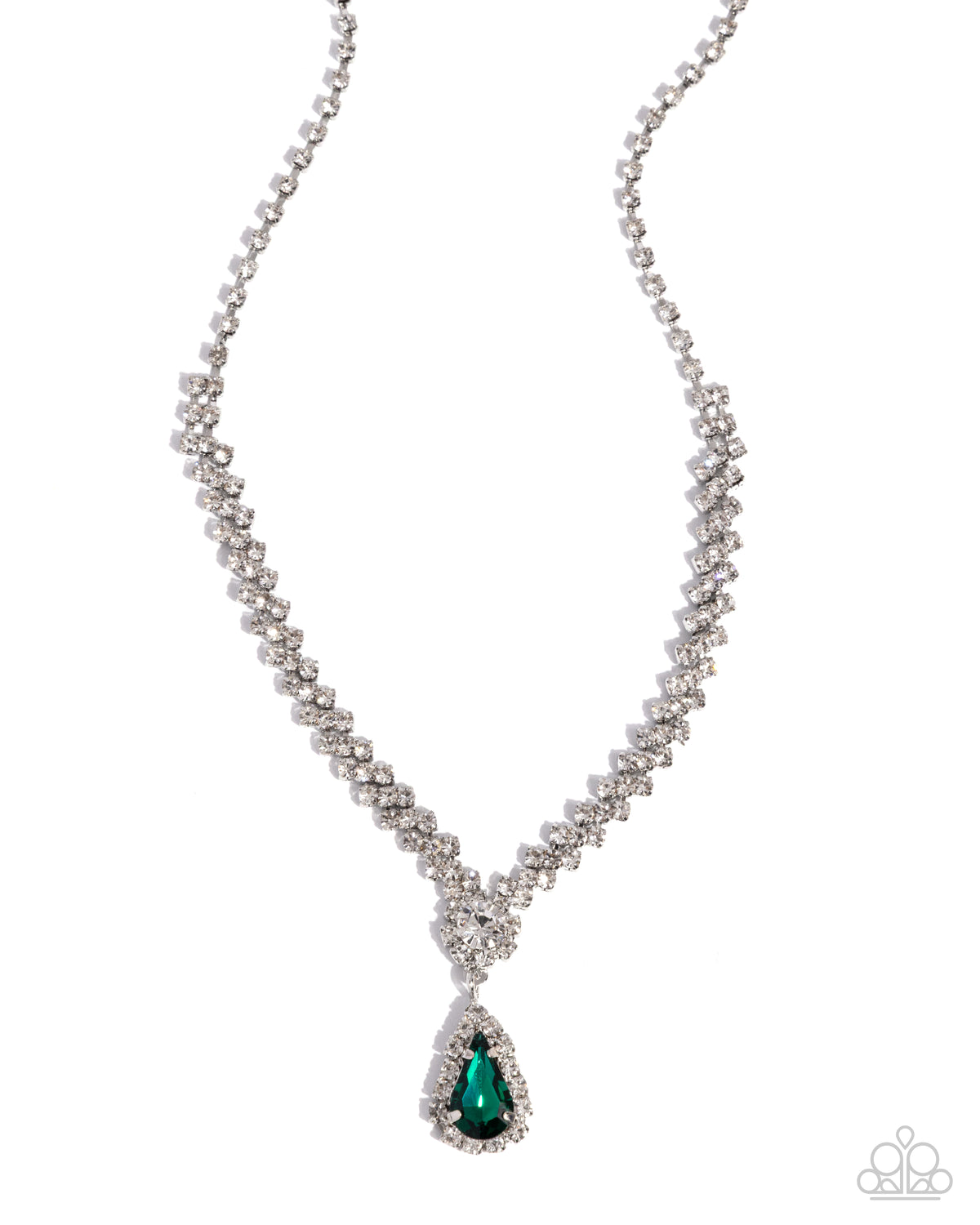 Teardrop Trimming - Green - Paparazzi Necklace