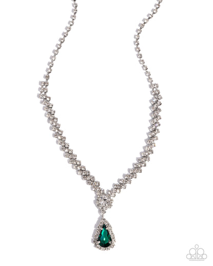 Teardrop Trimming - Green - Paparazzi Necklace