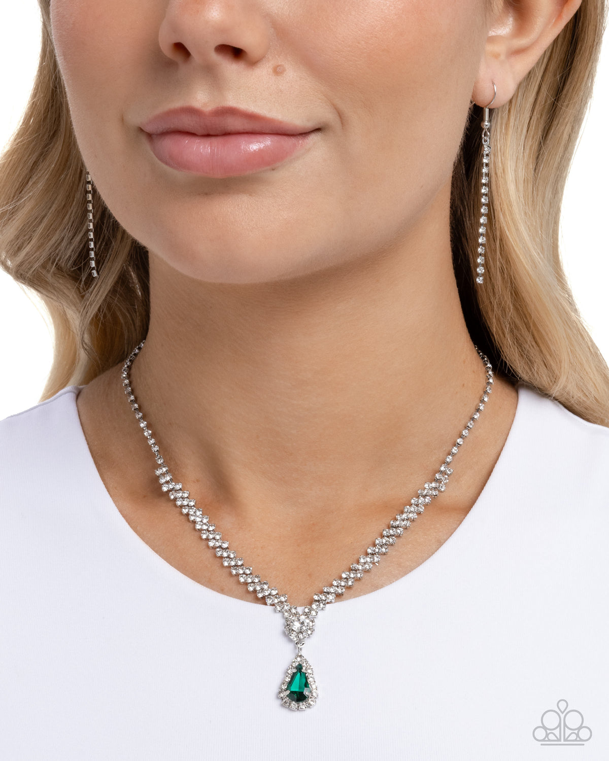 Teardrop Trimming - Green - Paparazzi Necklace