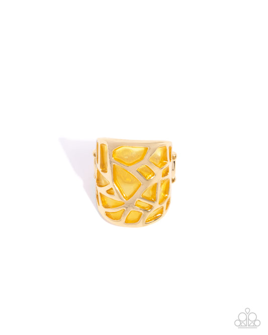 Kintsugi Moment - Yellow - Paparazzi Ring