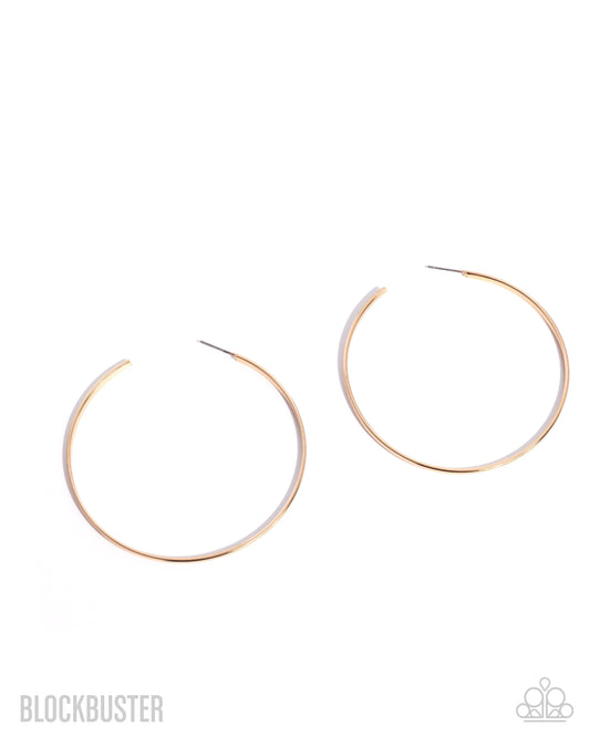 Basic Bombshell - Gold - Paparazzi Hoop Earrings