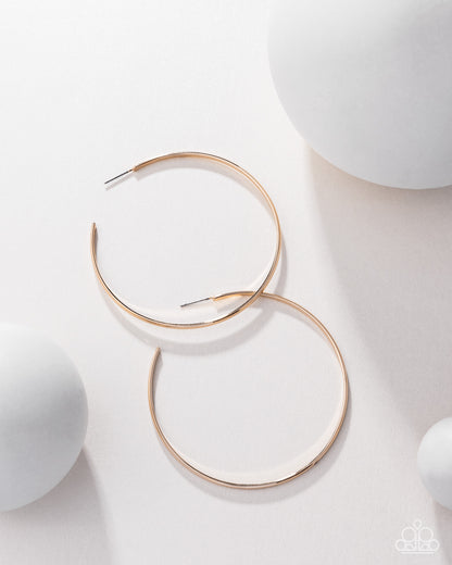 Basic Bombshell - Gold - Paparazzi Hoop Earrings