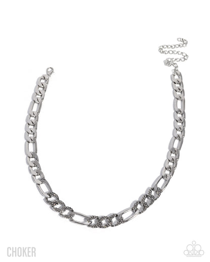 Daring Delight - Silver - Paparazzi Choker Necklace