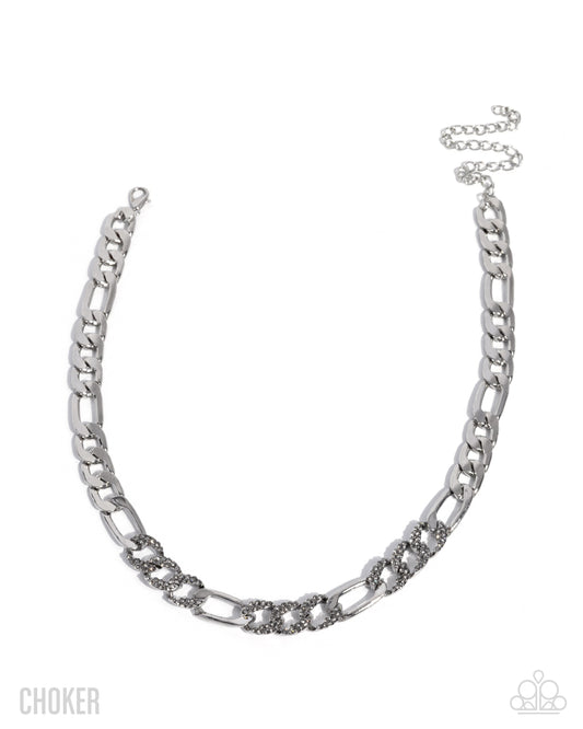Daring Delight - Silver - Paparazzi Choker Necklace