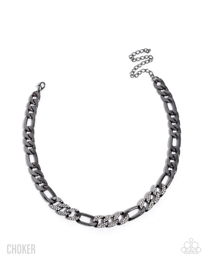 Daring Delight - Black - Paparazzi Choker Necklace
