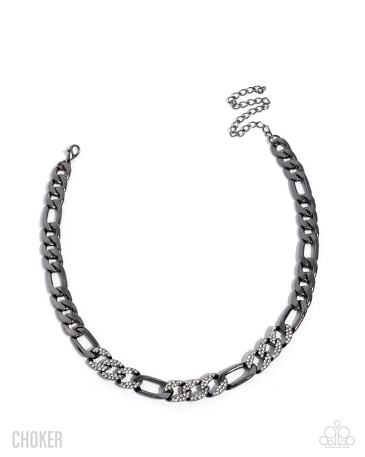 Daring Delight - Black - Paparazzi Choker Necklace