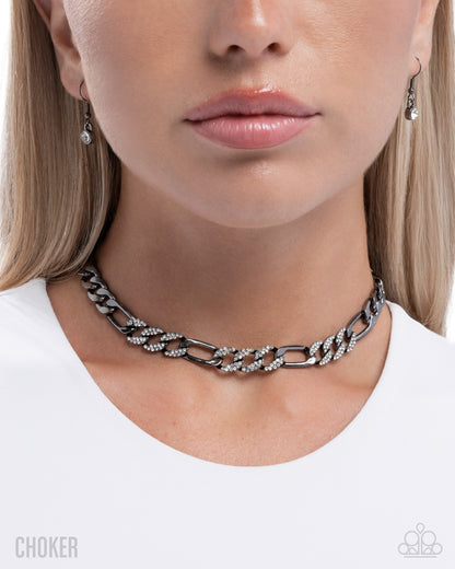 Daring Delight - Black - Paparazzi Choker Necklace