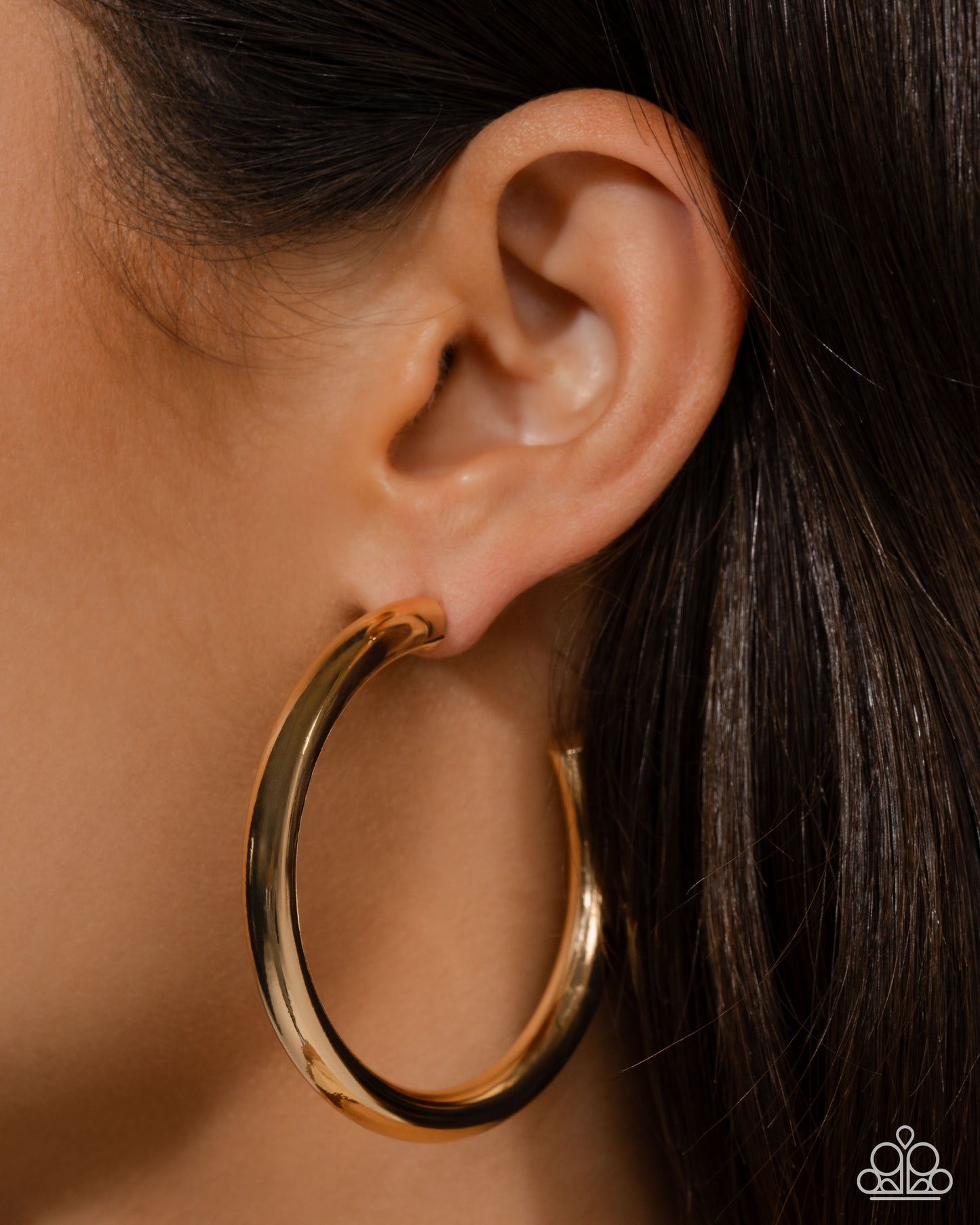 Sinuous Sheen - Gold - Paparazzi Hoop Earrings