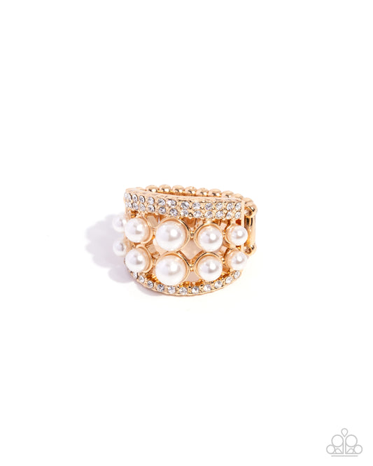 Glossy Gallery - Gold - Paparazzi Ring
