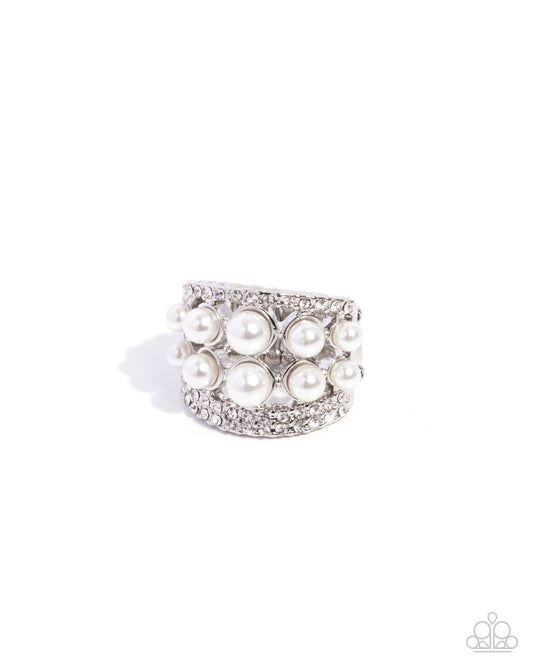 Glossy Gallery - White - Paparazzi Ring