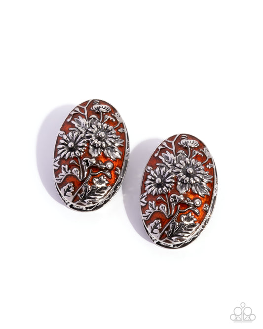 Portrait of Perfection - Orange - Paparazzi Earrings