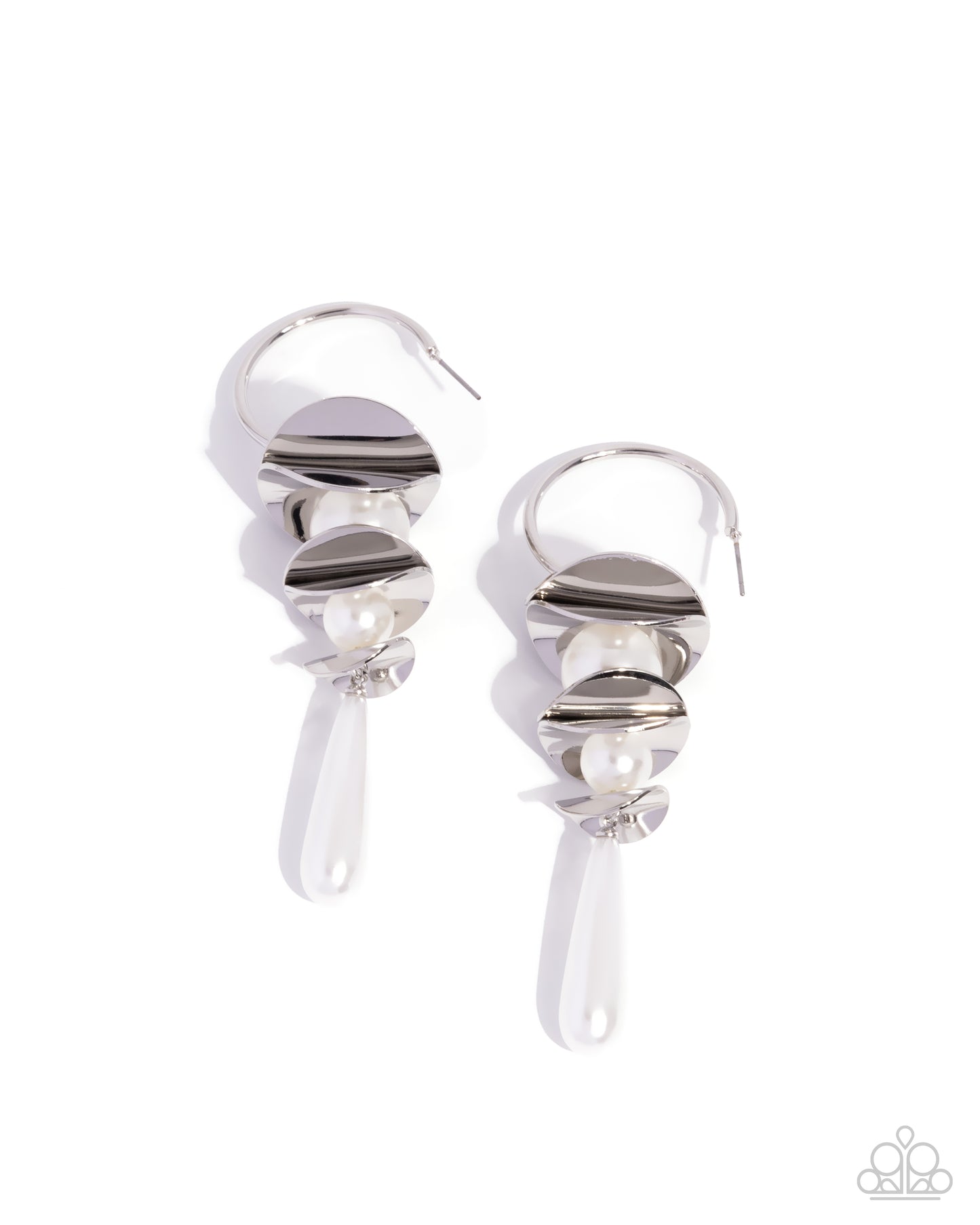Planetary Polish - White - Paparazzi Hoop Earrings
