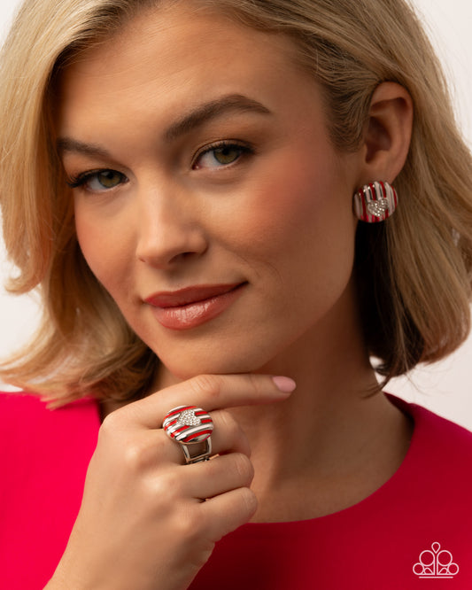Striped Surprise - Multi - Paparazzi 2 Piece Earrings and Ring Set
