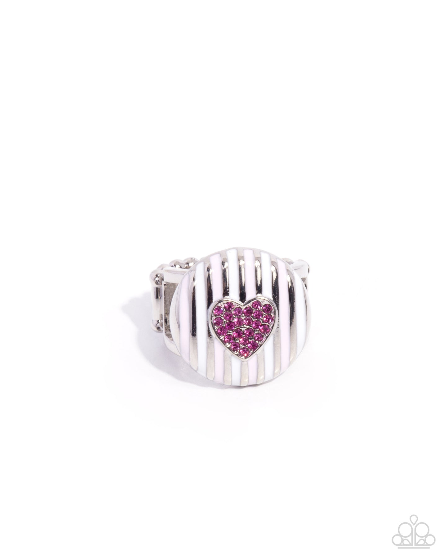 Striped Surprise - Pink - 2 Piece Ring and Earrring Set Paparazzi