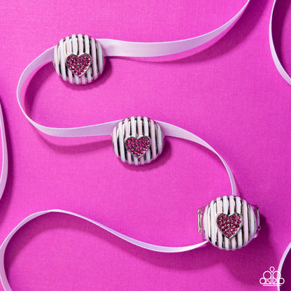 Striped Surprise - Pink - 2 Piece Ring and Earrring Set Paparazzi