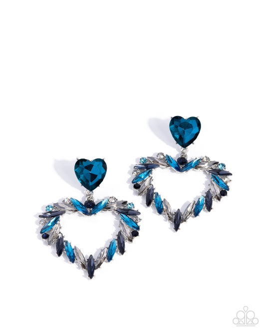 Memorable Marquise - Blue - Paparazzi Earrings