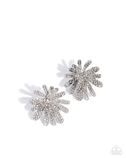 Sparkly Springtime - White Paparazzi Earrings