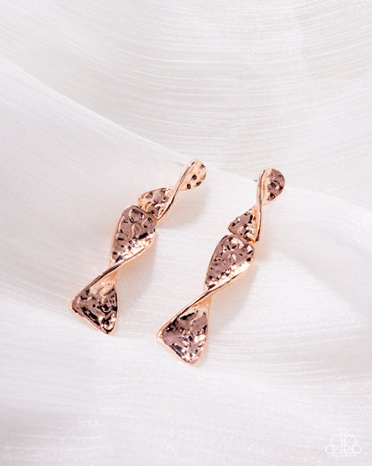 Subtle Shimmy - Rose Gold - Paparazzi Post Earrings