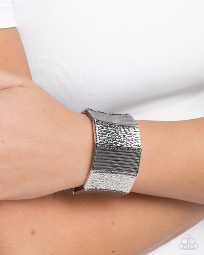Textured Title - Silver - Paparazzi Bracelet