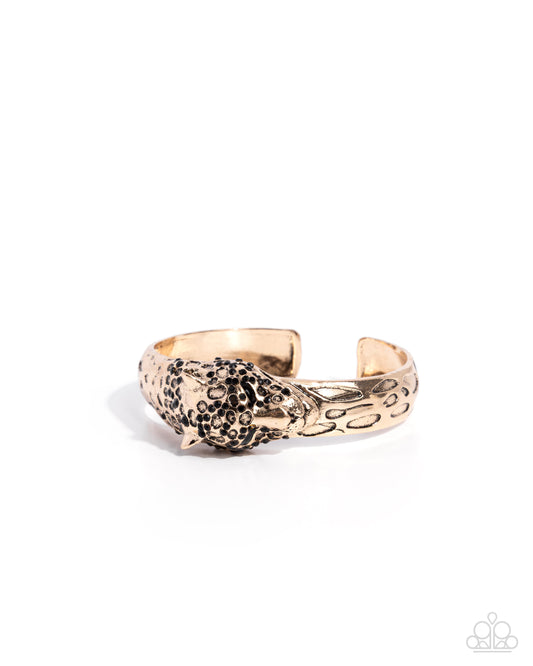 Cheetah Chapter - Gold - Paparazzi Cuff Bracelet