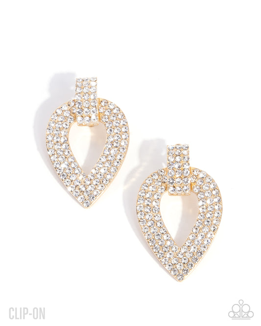 Stop and Shimmer - Gold - Paparazzi Clip On Earrings
